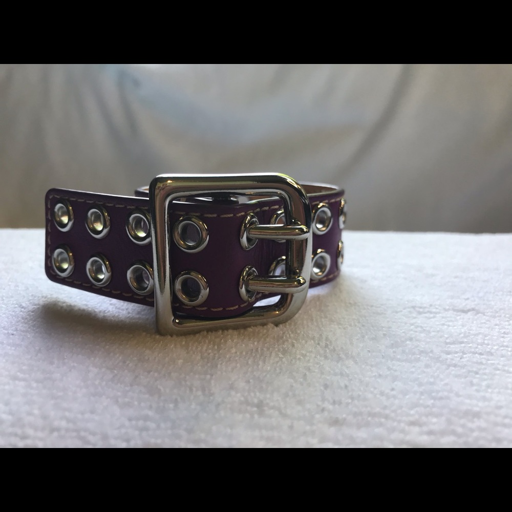 Coach Leather Bracelet w/ Silver Buckle